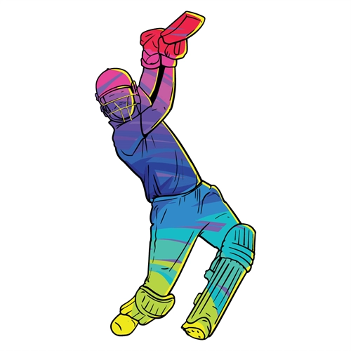 Cricket Batsman Pull Shot Pose Transparent Sticker